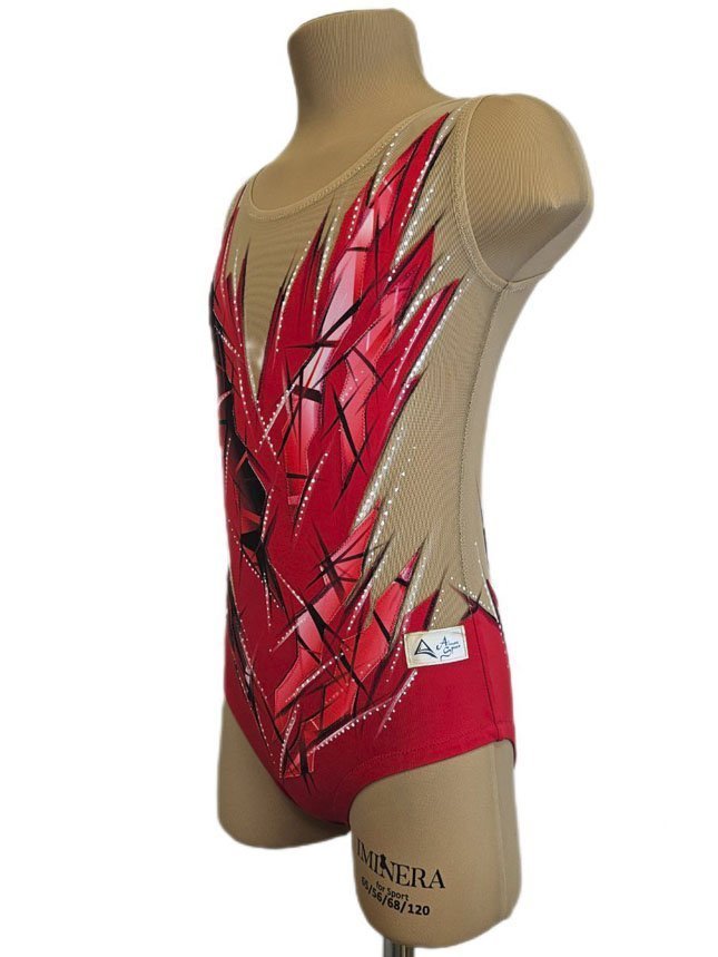 картинка Купальник гимнастический "Абстракция" рост 128-135см от магазина Грация Спорт