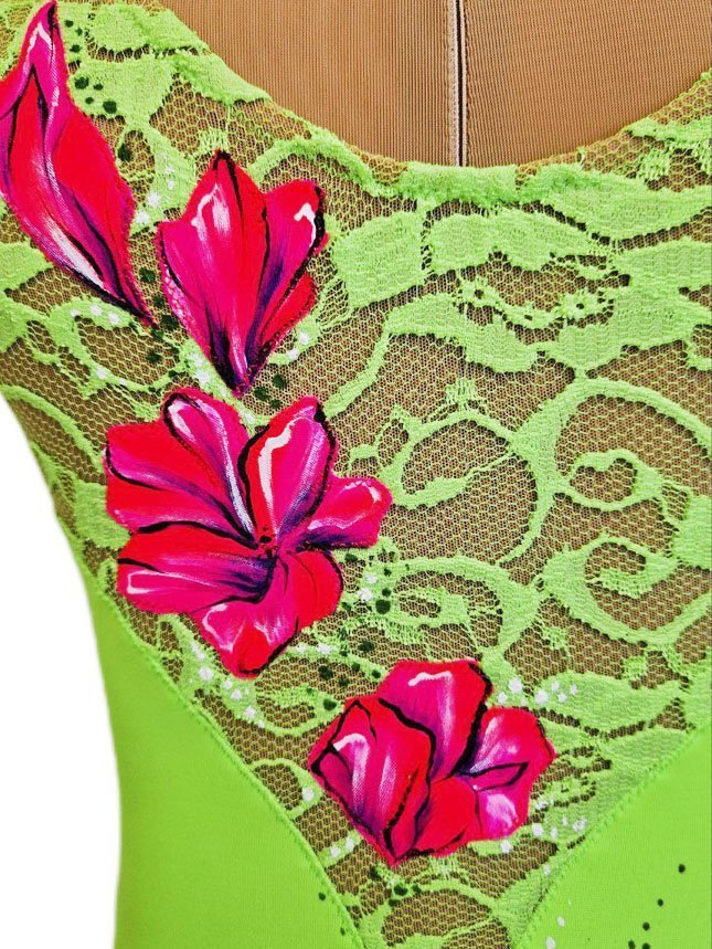 картинка Купальник гимнастический "Маки" рост 110-120см от магазина Грация Спорт