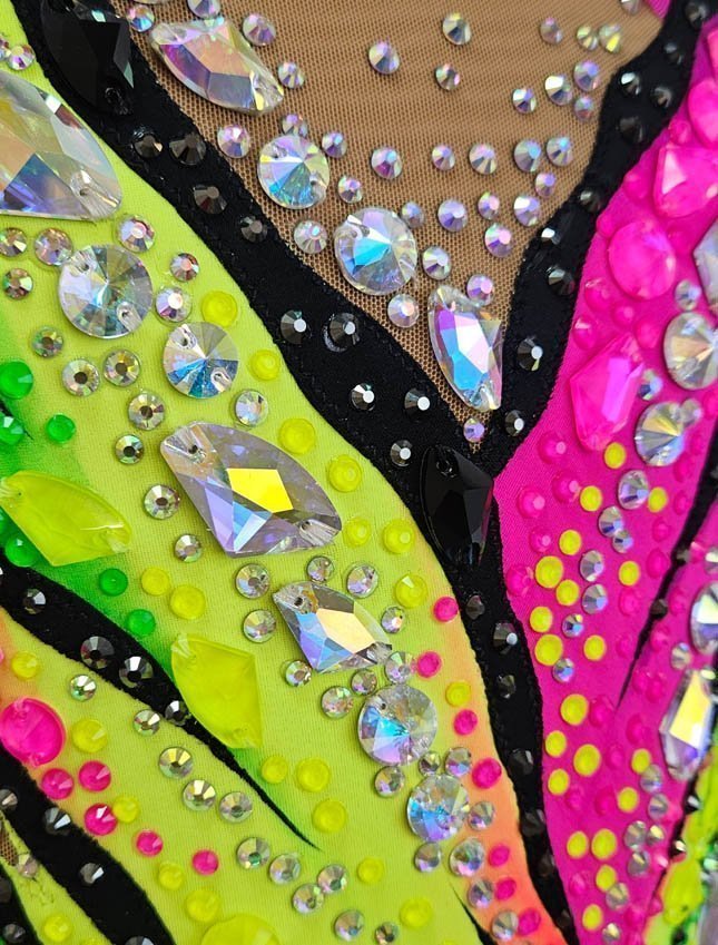 картинка Купальник гимнастический "Тропический коктейль" рост 135-140см от магазина Грация Спорт