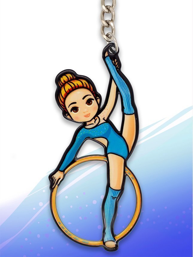 картинка Брелок гимнастка с обручем от магазина Грация Спорт