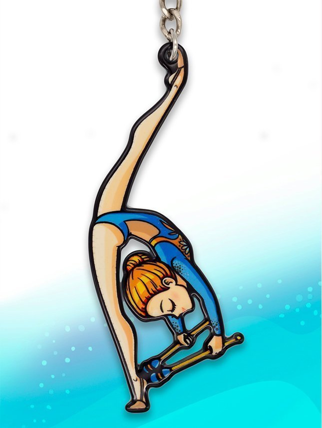 картинка Брелок гимнастка с булавами от магазина Грация Спорт