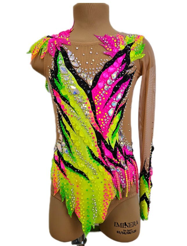 картинка Купальник гимнастический "Тропический коктейль" рост 135-140см от магазина Грация Спорт