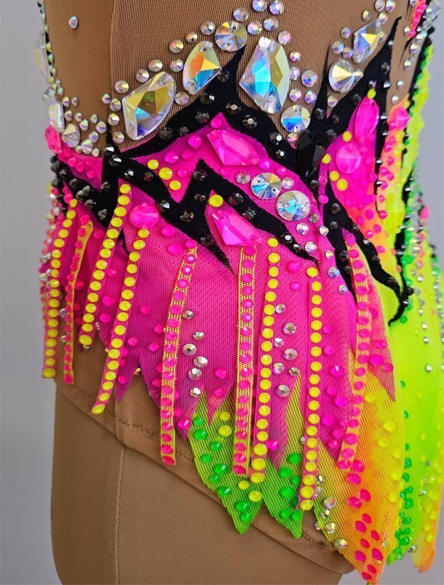 картинка Купальник гимнастический "Тропический коктейль" рост 135-140см от магазина Грация Спорт