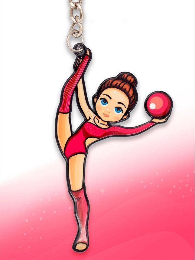 картинка Брелок гимнастка с мячом от магазина Грация Спорт