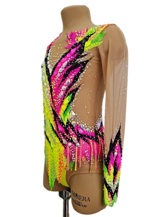 картинка Купальник гимнастический "Тропический коктейль" рост 135-140см от магазина Грация Спорт