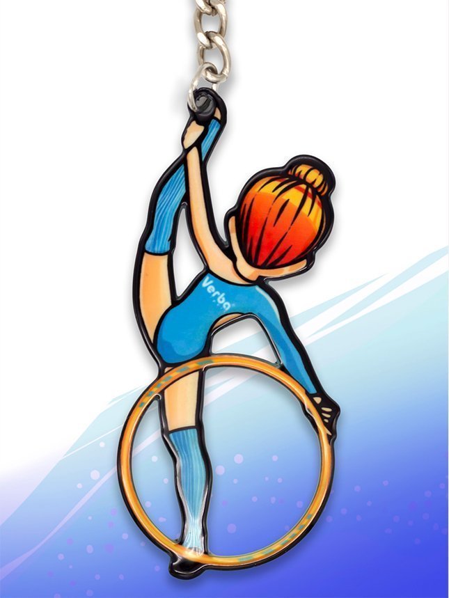 картинка Брелок гимнастка с обручем от магазина Грация Спорт