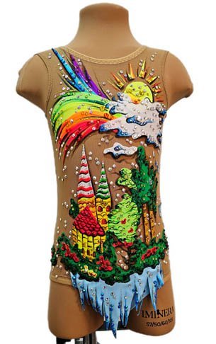 Купальник гимнастический "Wonderland" рост 100-116см