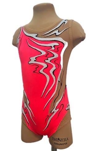 Купальник гимнастический "Алый бархат" рост 122-132см