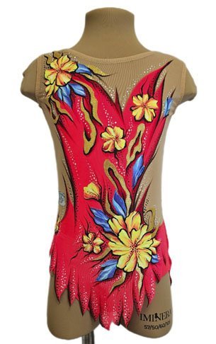 Купальник гимнастический "Золотое кольцо" рост 125-135см