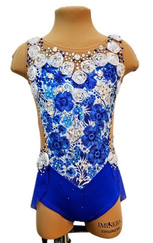 Купальник гимнастический "Гжель" рост 115-132см