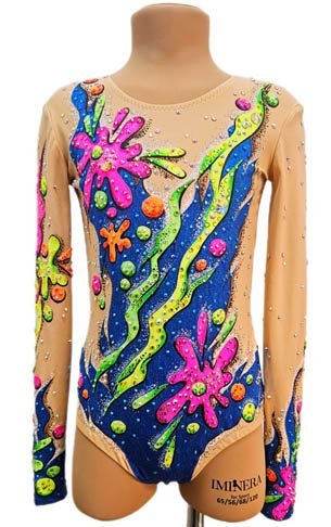 Купальник гимнастический "Диско" рост 140-150см