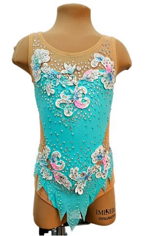 Купальник гимнастический "Бирюза" рост 120-135см